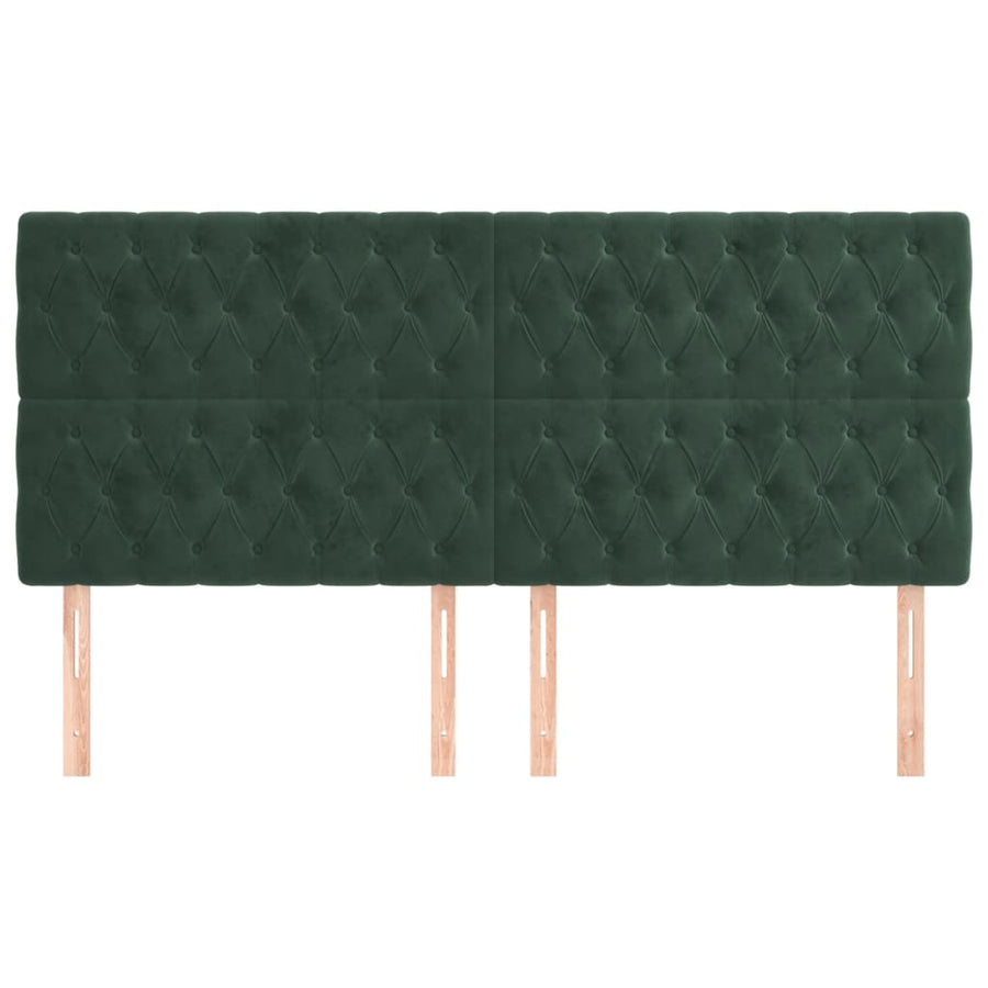 Hoofdborden 4 St 90X7X78/88 Cm Fluweel Donkergroen 1 180 cm Hoog