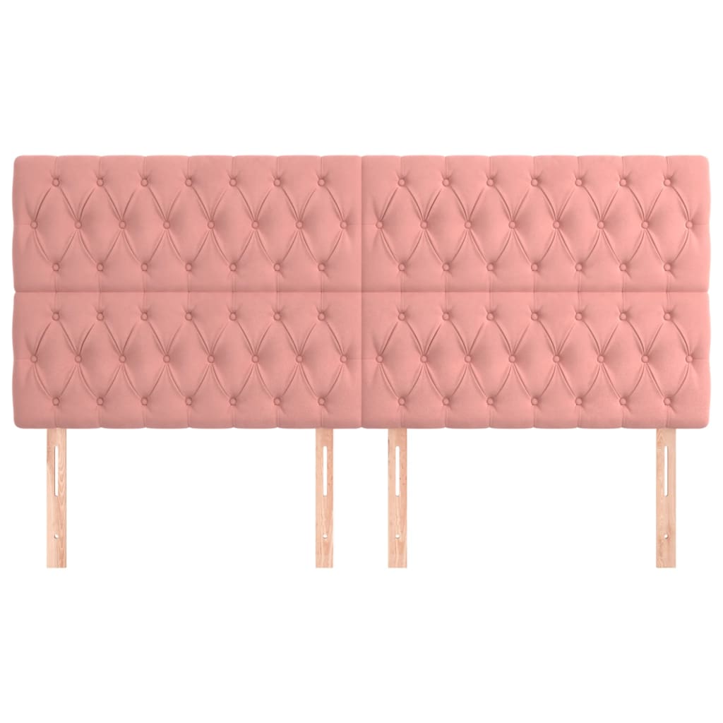 Hoofdborden 4 St 90X7X78/88 Cm Fluweel Roze 1 180 cm Hoog