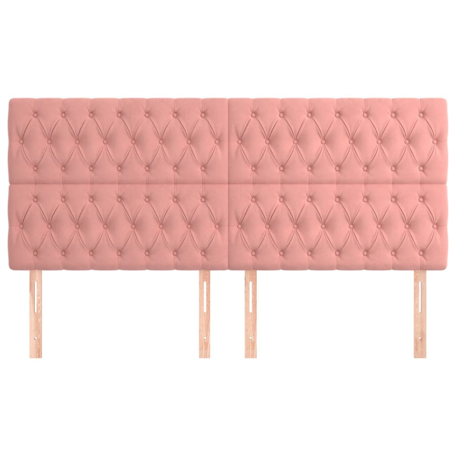 Hoofdborden 4 St 90X7X78/88 Cm Fluweel Roze 1 180 cm Hoog