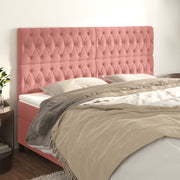 Hoofdbord fluweel roze 180x7x118/128 cm