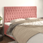 Hoofdbord fluweel roze 200x7x118/128 cm
