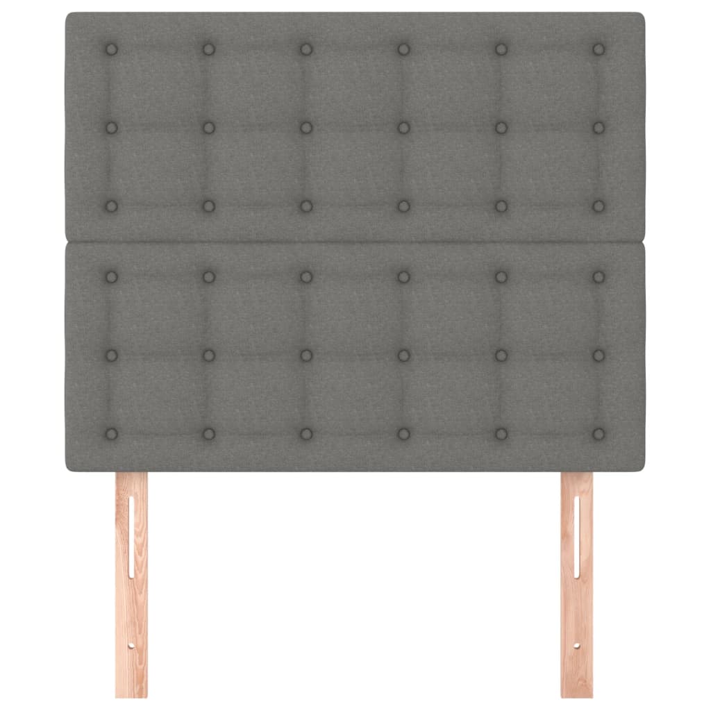 Hoofdborden 2 st 80x5x78/88 cm stof donkergrijs 80 cm Hoog