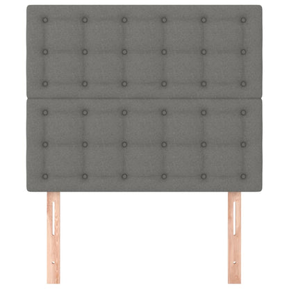 Hoofdborden 2 st 80x5x78/88 cm stof donkergrijs 80 cm Hoog
