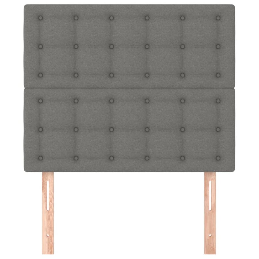 Hoofdborden 2 st 80x5x78/88 cm stof donkergrijs 80 cm Hoog