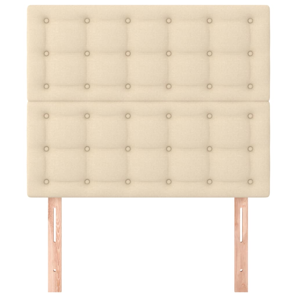Hoofdbord crème 80x5x118/128 cm stof