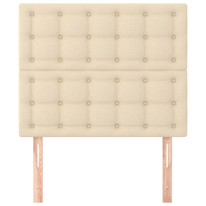 Hoofdbord crème 80x5x118/128 cm stof