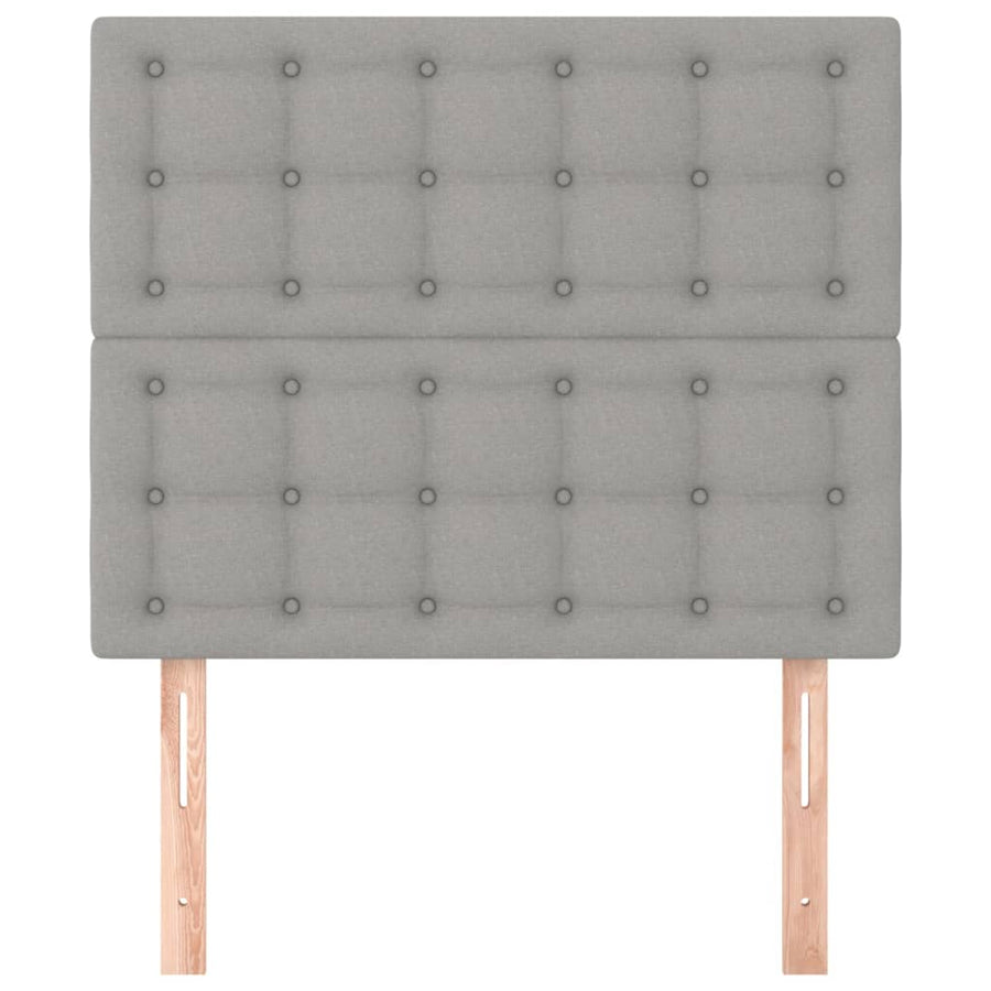 Hoofdbord lichtgrijs 90x5x118/128 cm stof
