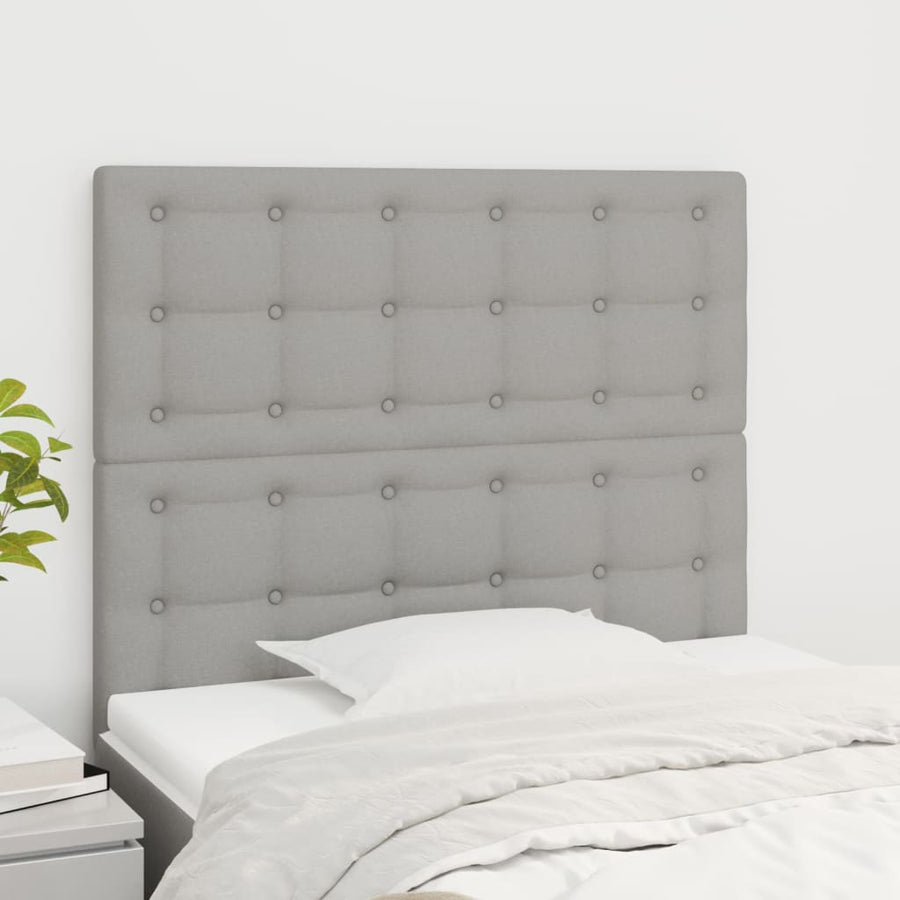Hoofdbord lichtgrijs 90x5x118/128 cm stof