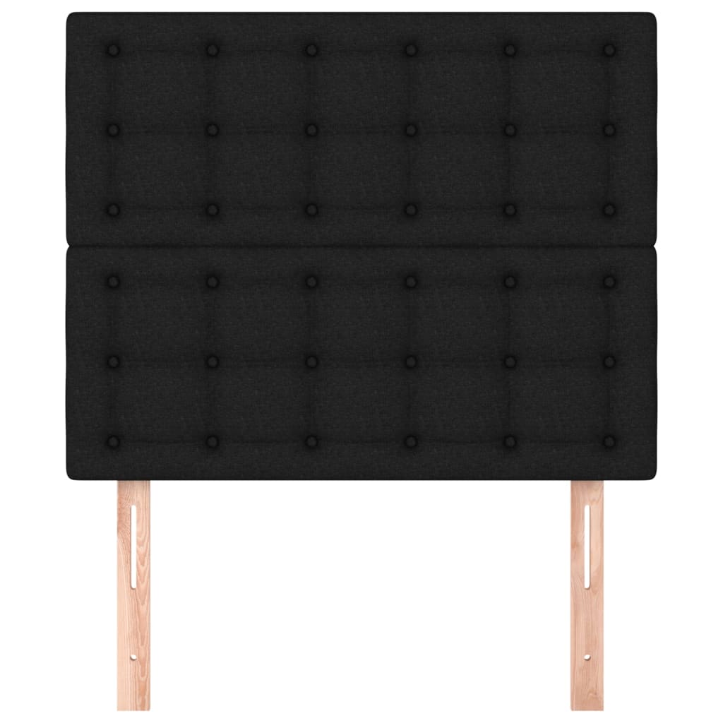 Hoofdborden 2 St 90X5X78/88 Cm Stof Zwart 1 90 cm Hoog