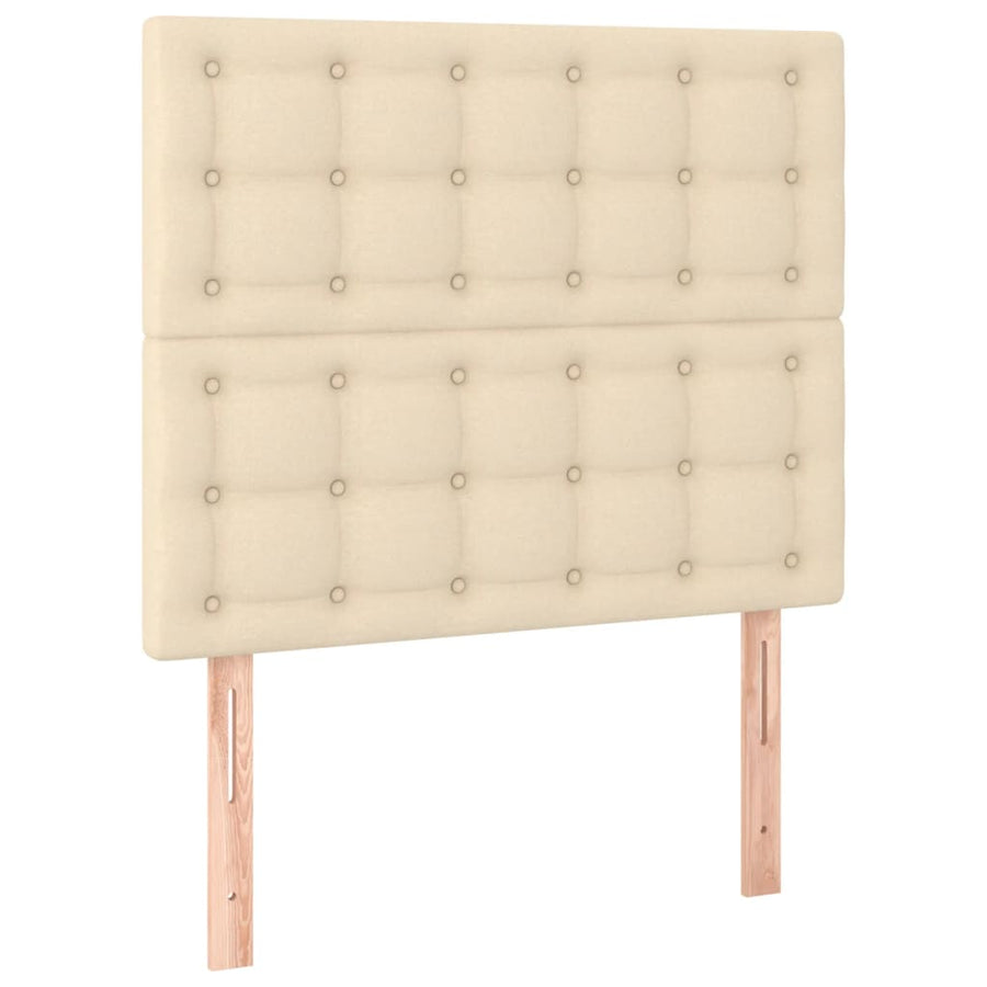 Hoofdborden 2 St 90X5X78/88 Cm Stof Crèmekleurig 1 90 cm