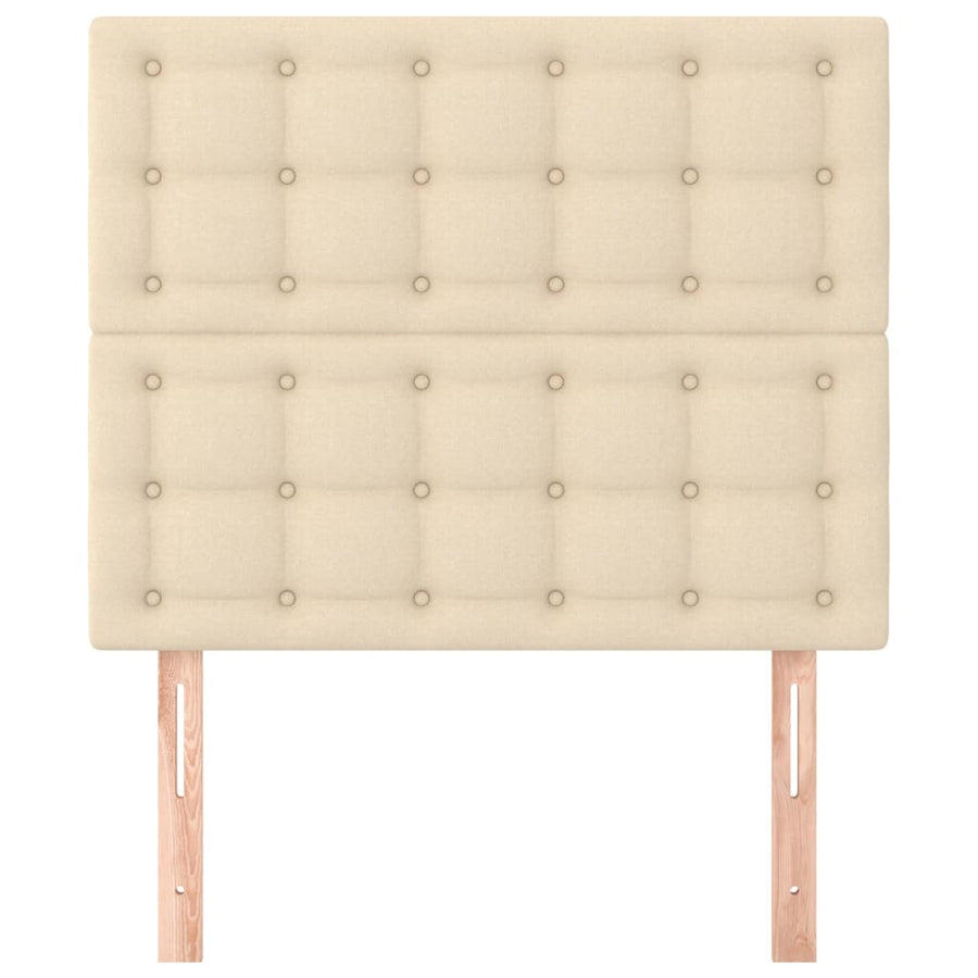 Hoofdborden 2 St 90X5X78/88 Cm Stof Crèmekleurig 1 90 cm