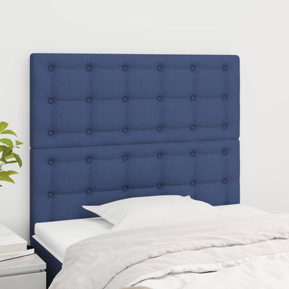 Hoofdbord blauw 90x5x118/128 cm stof
