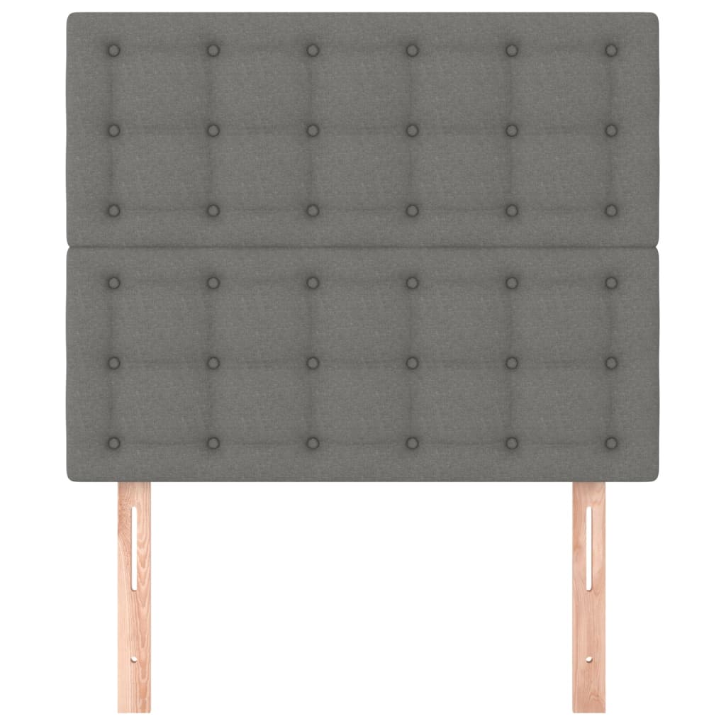 Hoofdborden 2 St 00X5X78/88 Cm Stof Donkergrijs 100 cm Hoog