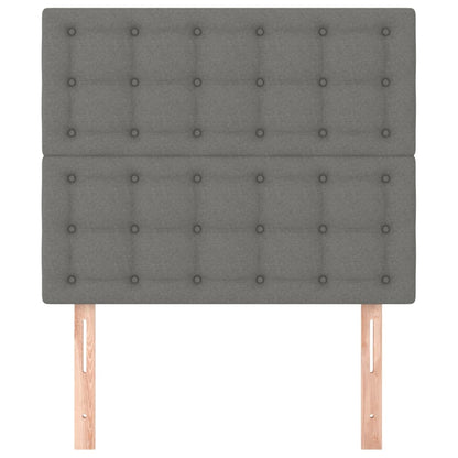 Hoofdborden 2 St 00X5X78/88 Cm Stof Donkergrijs 100 cm Hoog