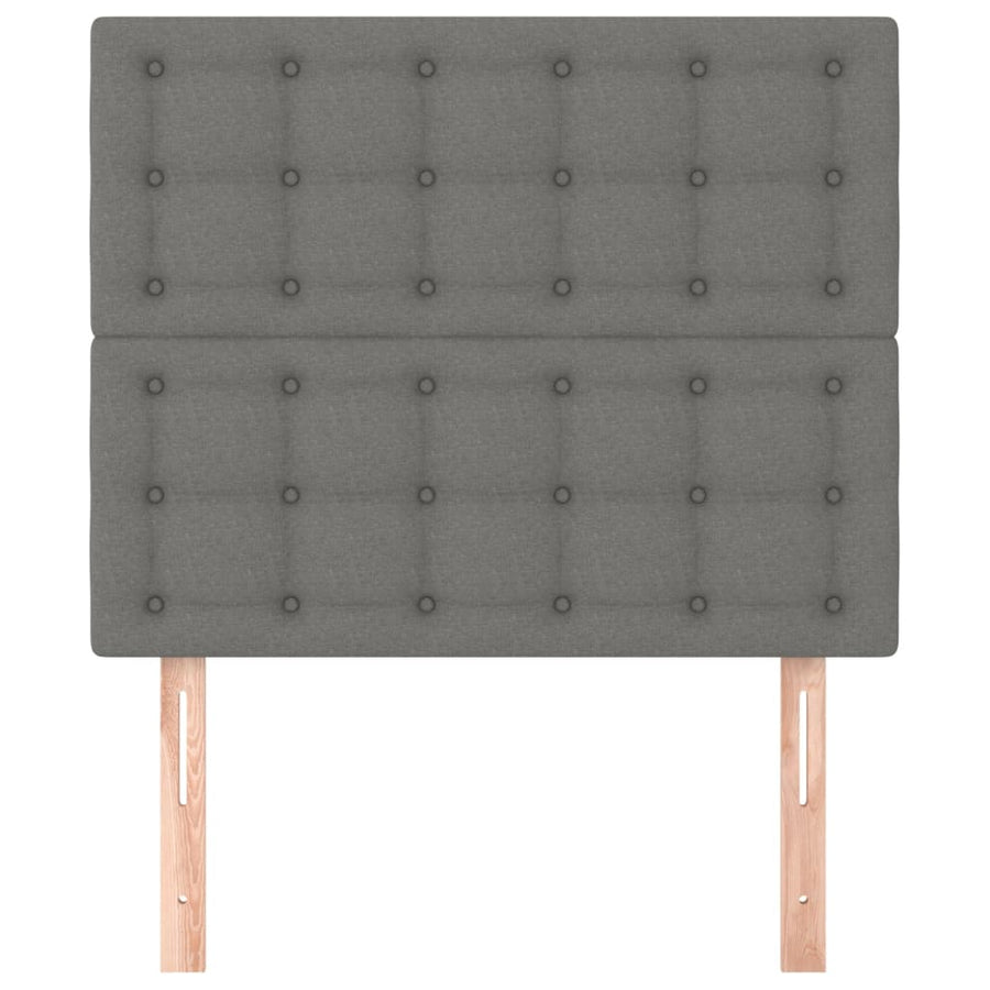 Hoofdborden 2 St 00X5X78/88 Cm Stof Donkergrijs 100 cm Hoog