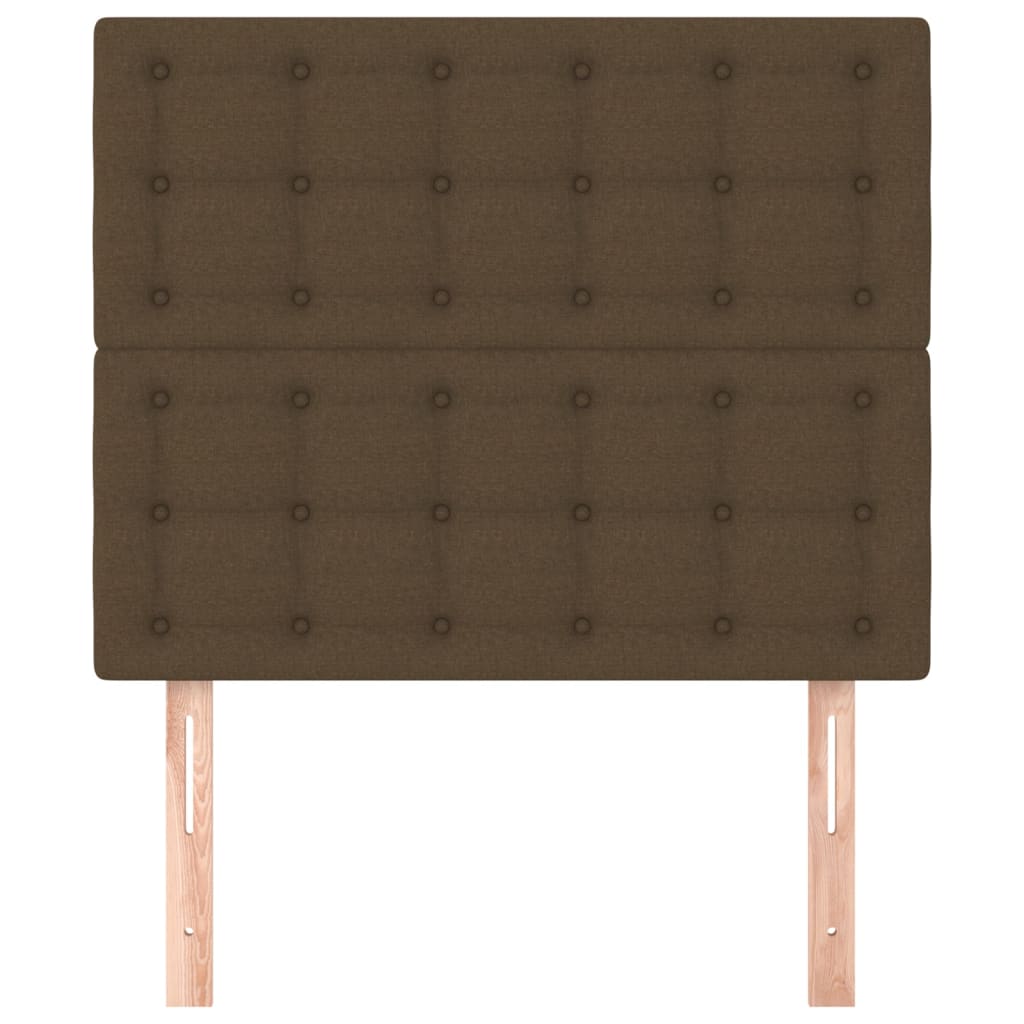 Hoofdbord donkerbruin 100x5x118/128 cm Stof