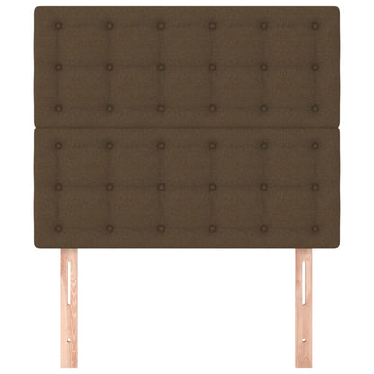 Hoofdbord donkerbruin 100x5x118/128 cm Stof