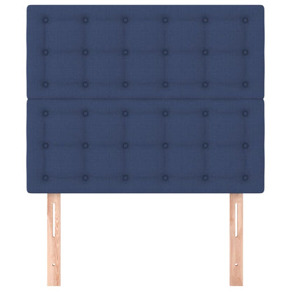 Hoofdborden 2 st 100x5x78/88 cm stof blauw 100 cm Hoog