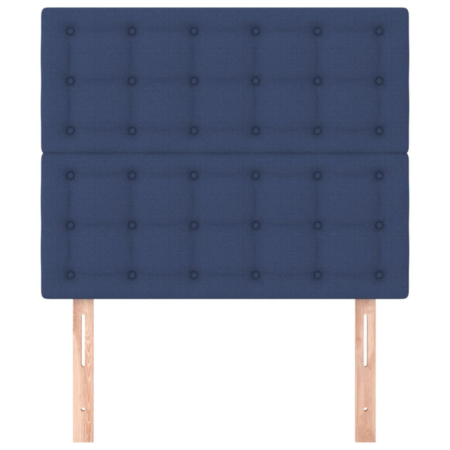 Hoofdborden 2 st 100x5x78/88 cm stof blauw 100 cm Hoog