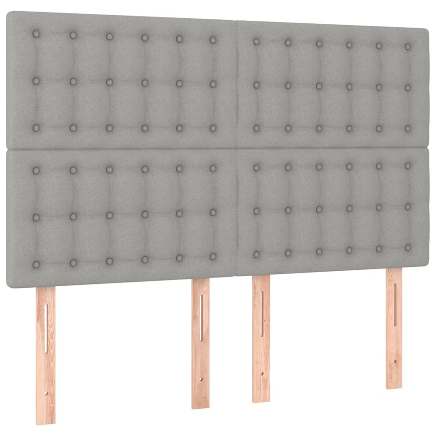 Hoofdbord lichtgrijs 144x5x118/128 cm stof