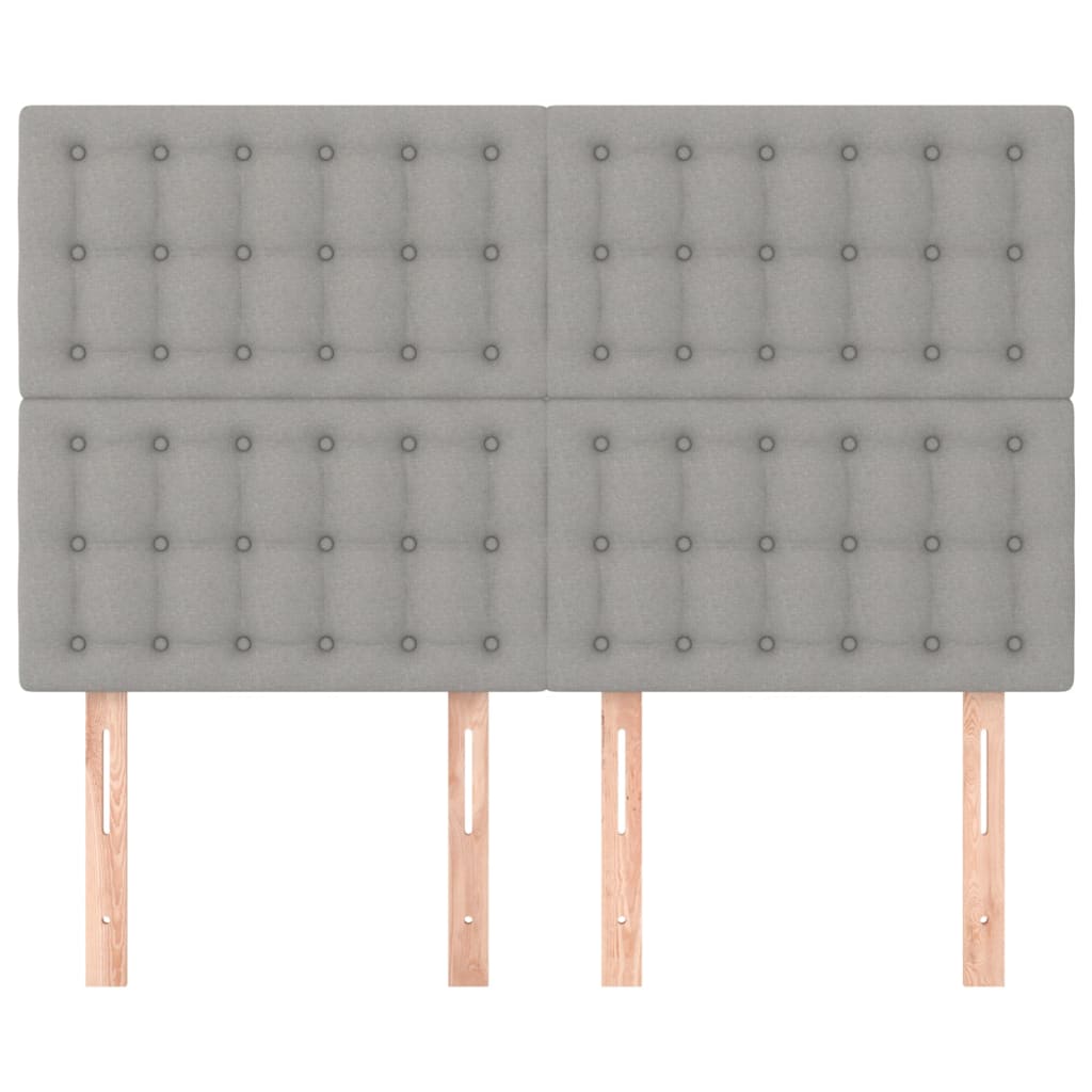 Hoofdbord lichtgrijs 144x5x118/128 cm stof