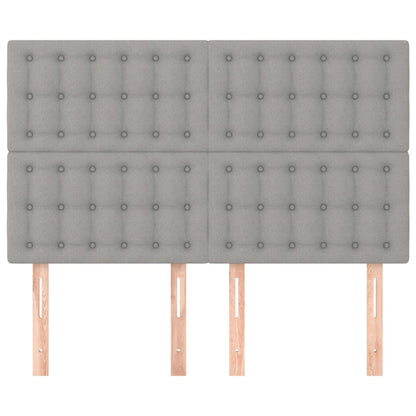 Hoofdbord lichtgrijs 144x5x118/128 cm stof