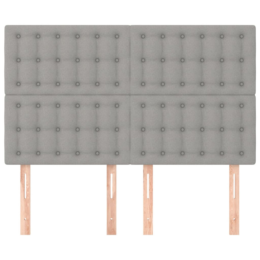 Hoofdbord lichtgrijs 144x5x118/128 cm stof