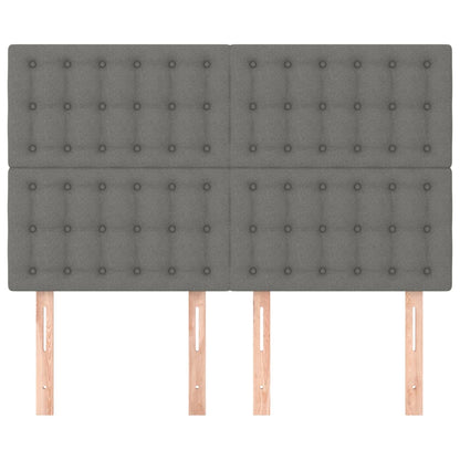Hoofdborden 4 St 72X5X78/88 Cm Stof Donkergrijs 1 144 cm Hoog