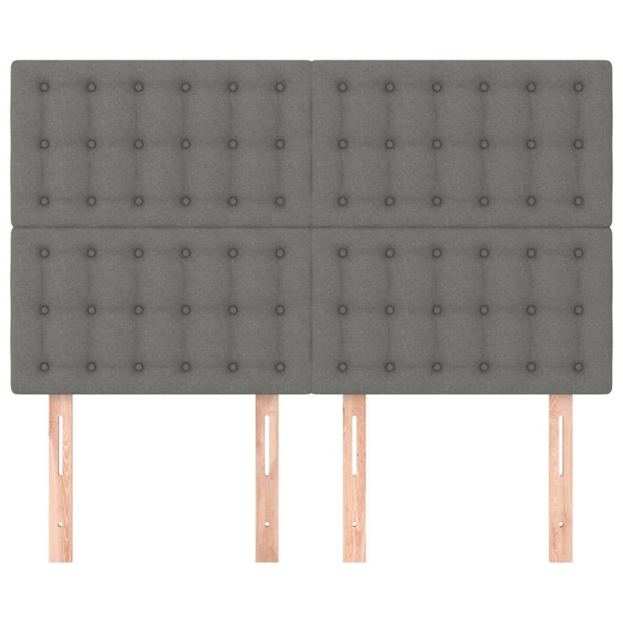 Hoofdborden 4 St 72X5X78/88 Cm Stof Donkergrijs 1 144 cm Hoog
