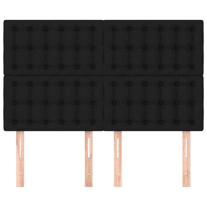 Hoofdbord zwart 144x5x118/128 cm stof