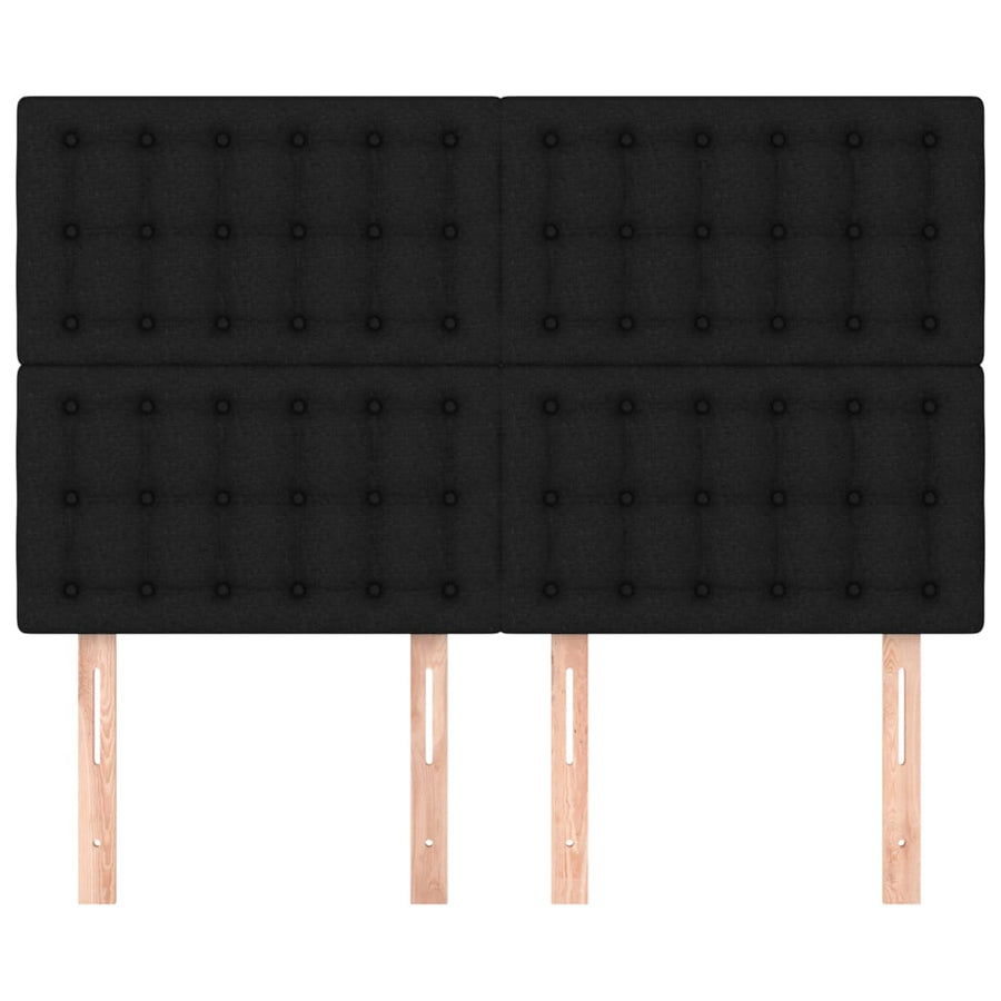 Hoofdbord zwart 144x5x118/128 cm stof