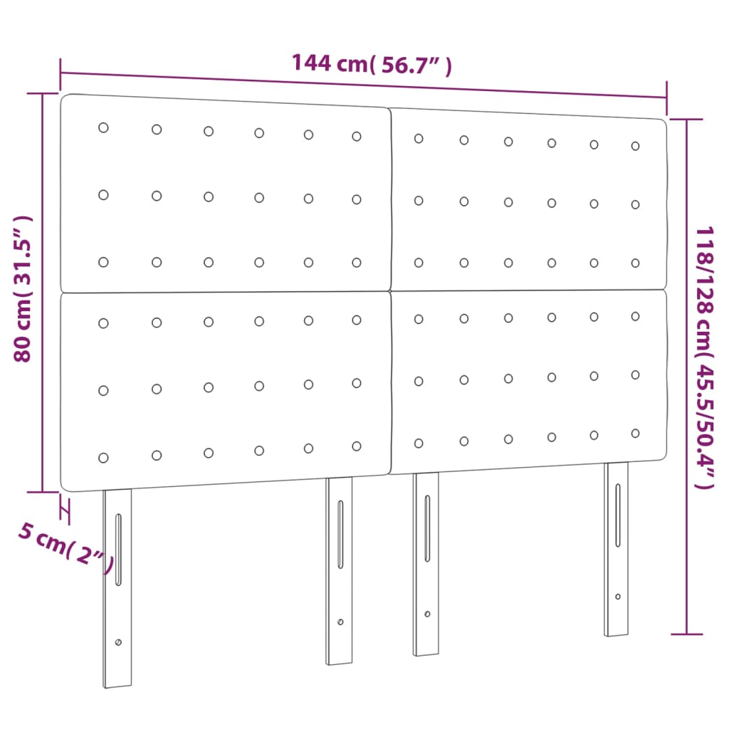 Hoofdbord zwart 144x5x118/128 cm stof