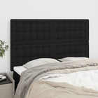 Hoofdbord 144x5x118/128 cm stof zwart