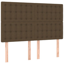 Hoofdbord donkerbruin 144x5x118/128 cm stof