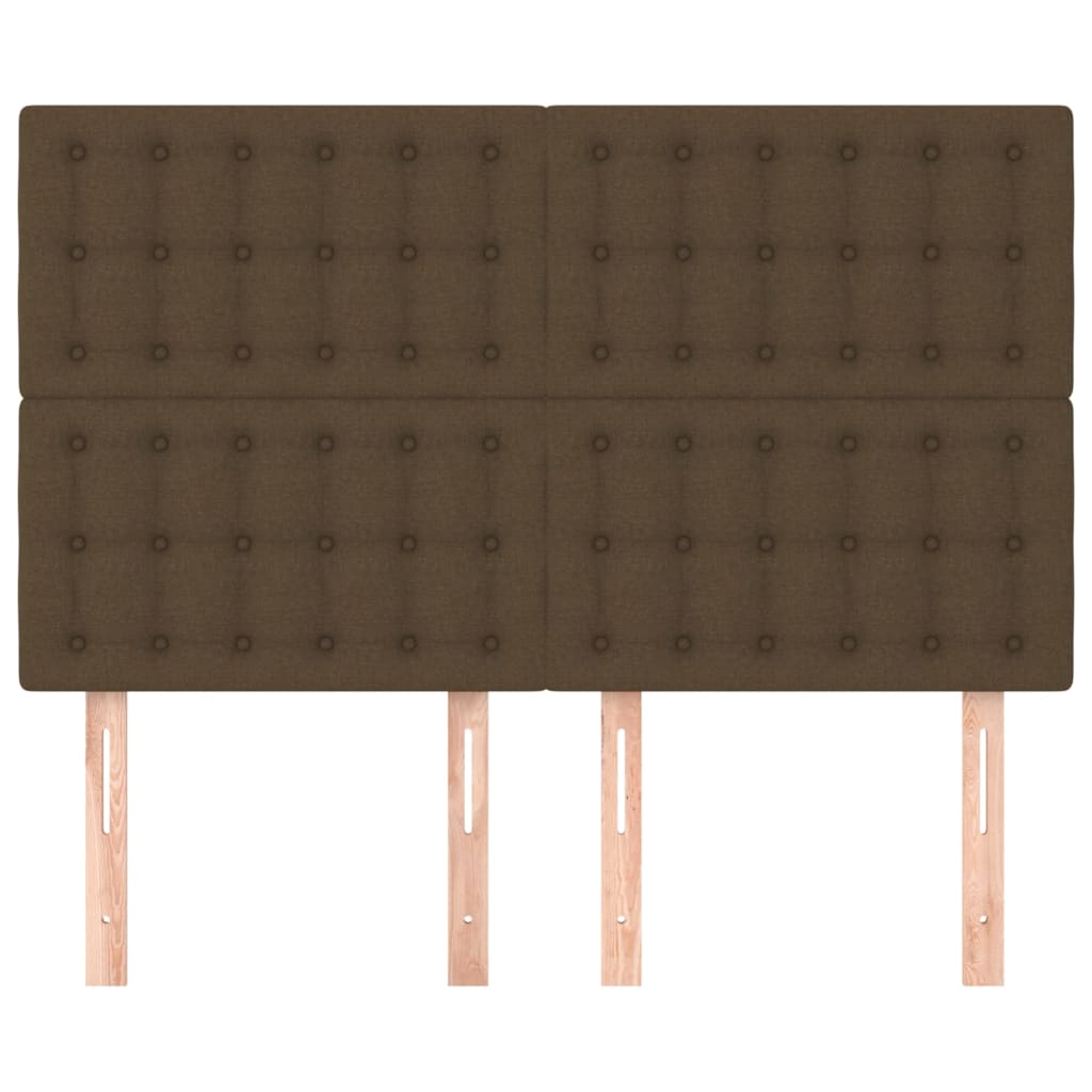 Hoofdbord donkerbruin 144x5x118/128 cm stof