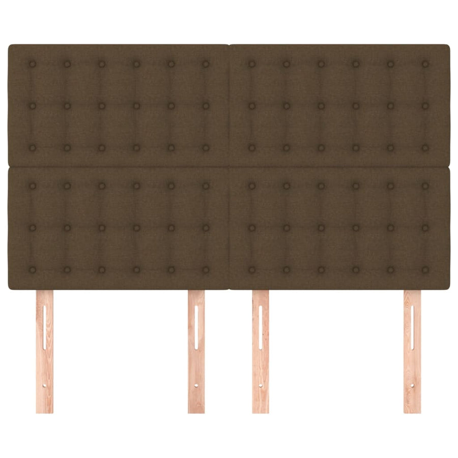 Hoofdbord donkerbruin 144x5x118/128 cm stof