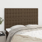 Hoofdbord 144x5x118/128 cm donkerbruin stof