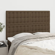 Hoofdbord 144x5x118/128 cm donkerbruin stof