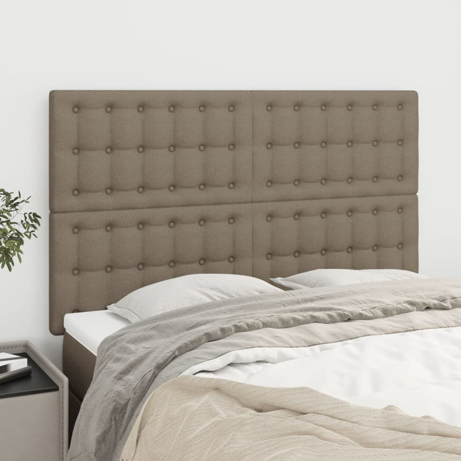 Hoofdborden 4 St 72X5X78/88 Cm Stof Taupe 1 144 cm Hoog