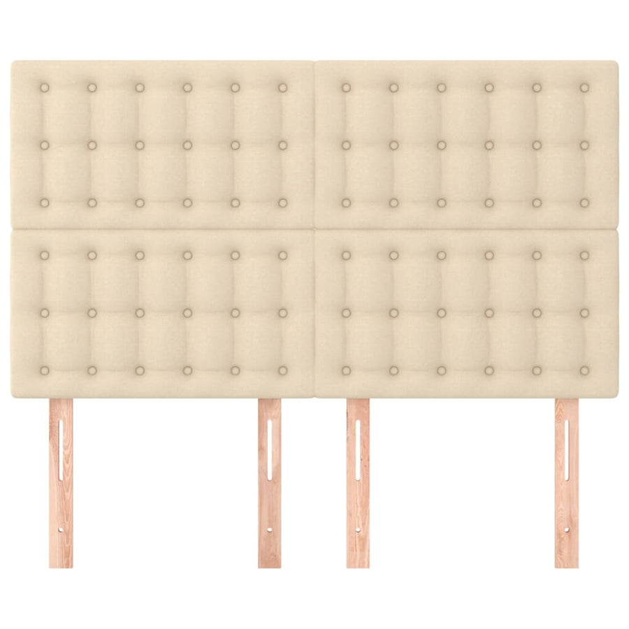 Hoofdborden 4 St 72X5X78/88 Cm Stof Kleurig Crème 144 cm Hoog