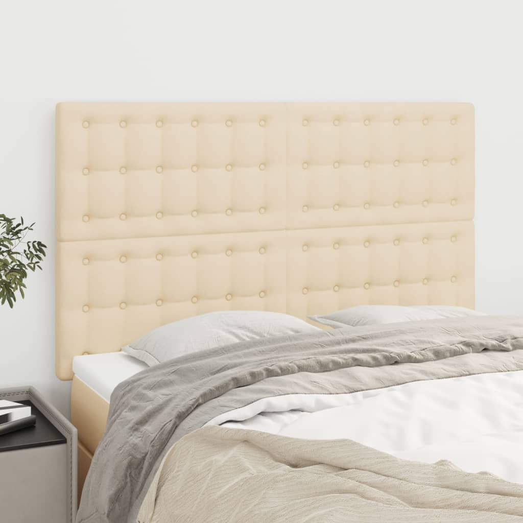 Hoofdborden 4 St 72X5X78/88 Cm Stof Kleurig Crème 144 cm Hoog