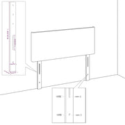 Hoofdbord lichtgrijs 160x5x118/128 cm stof