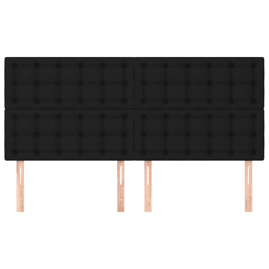 Hoofdborden 4 St 80X5X78/88 Cm Stof Zwart 1 160 cm Hoog