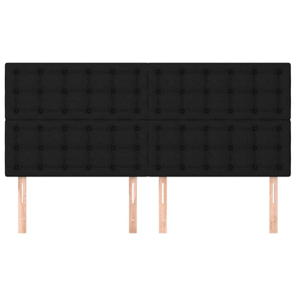 Hoofdborden 4 St 80X5X78/88 Cm Stof Zwart 1 160 cm Hoog