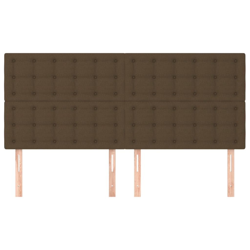 Hoofdborden 4 St 80X5X78/88 Cm Stof 1 160 cm Donkerbruin