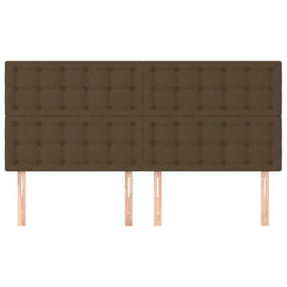 Hoofdborden 4 St 80X5X78/88 Cm Stof 1 160 cm Donkerbruin