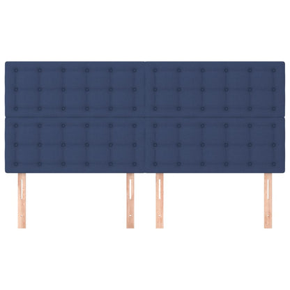 Hoofdborden 4 St 80X5X78/88 Cm Stof Blauw 160 cm Hoog
