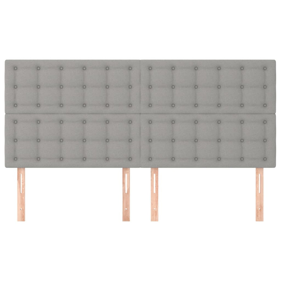 Hoofdbord lichtgrijs 180x5x118/128 cm stof