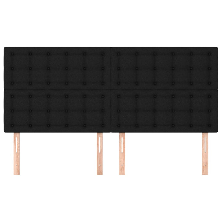 Hoofdborden 4 St 90X5X78/88 Cm Stof Zwart 1 180 cm Hoog