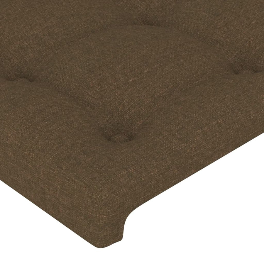 Hoofdbord donkerbruin 180x5x118/128 cm stof